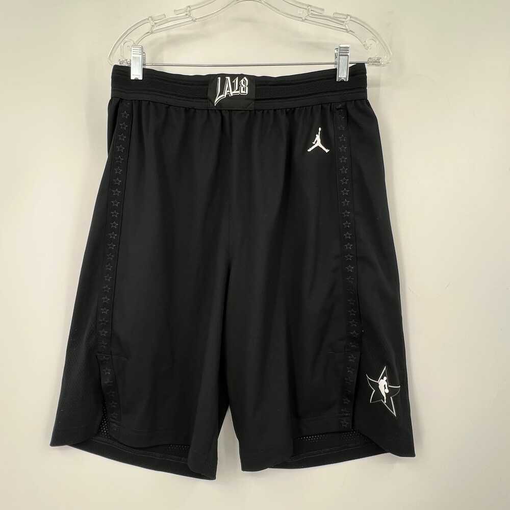 Jordan Black Athletic Shorts | Men’s Regular 38 | Polyester, Adjustable Waist